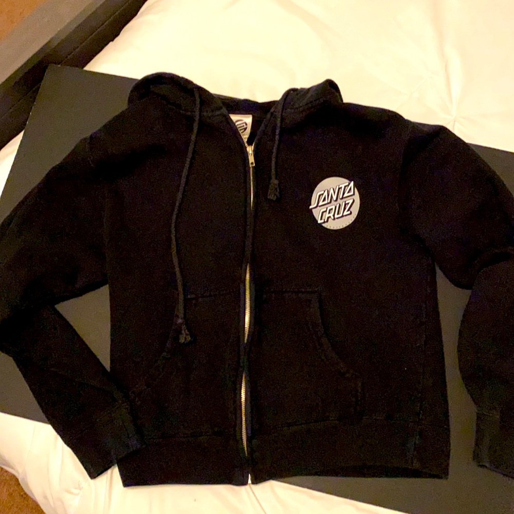 Black Santa Cruz zip up hoodie